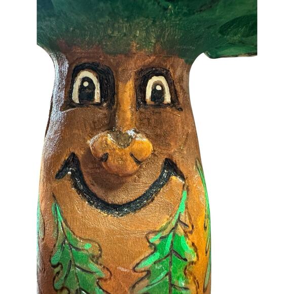 Vintage Hand Carved Wood Branch Tree Man House Spirit Folk Art Whimsical 9 Inch - Picture 3 of 12
